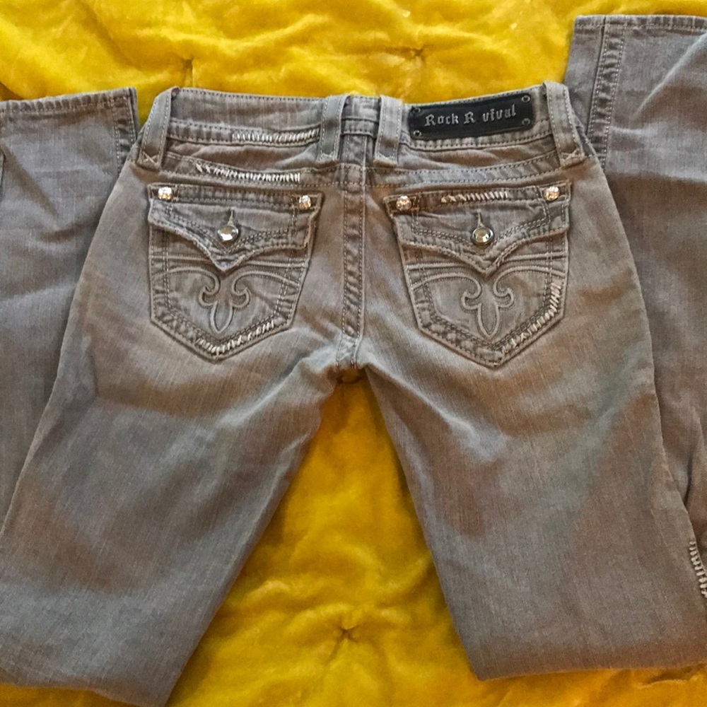 Rock Revival gray skinny jeans size 25 EUC